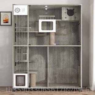 正品猫别墅实木猫笼子家猫用室舍内猫超大自由空间猫华柜猫屋猫咪