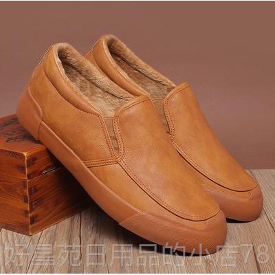 高档5棉鞋一脚蹬202冬季男鞋加绒保暖男休闲时尚潮流布面舒板鞋二