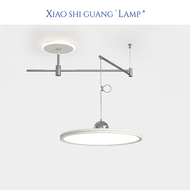 全光谱飞碟可移动餐厅吊灯简约现代风餐桌吧台灯设计师移位摇臂灯