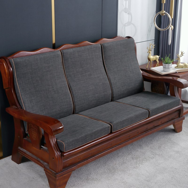 加厚冬季实木老款式红木质木头春秋椅凉椅联邦椅沙发垫坐垫带靠背