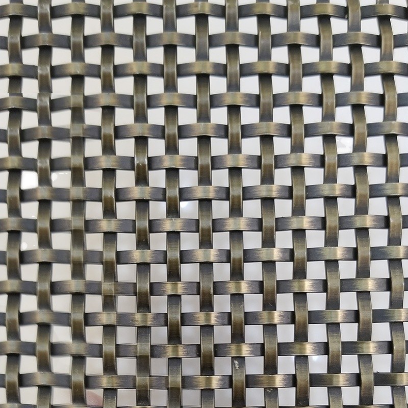 金属编织装饰丝网垂帘酒店会所幕墙不锈钢隔断吊顶古铜屏风氟碳漆