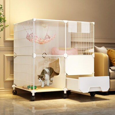 皮大猫猫笼子家用室内猫砂盆一体猫咪别墅猫窝猫舍猫屋厕所超大