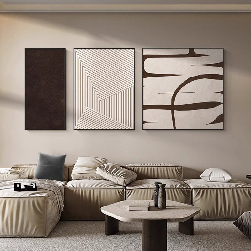 简约大气客厅走廊画侘寂风沙发背景墙挂画抽象极简肌理画新款壁画