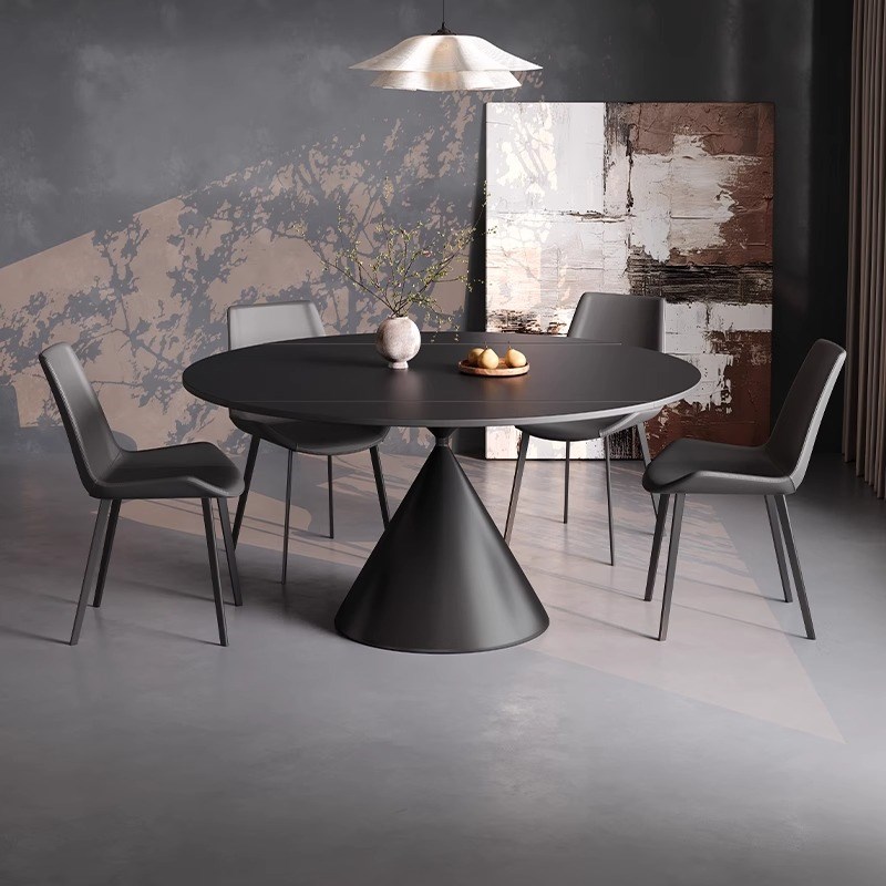 【交个朋友旦抢先购】韵然紫意式极简岩板餐桌小户型家用变圆桌