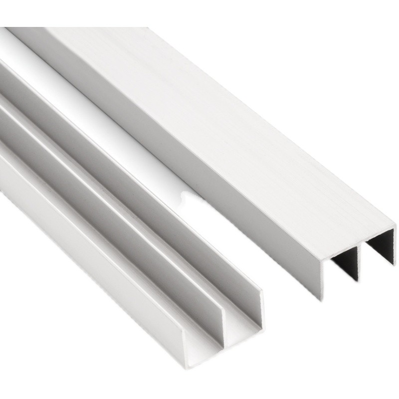 加厚5mm移门玻璃轨道滑槽展示柜子书柜山字形轨道推拉玻璃滑道