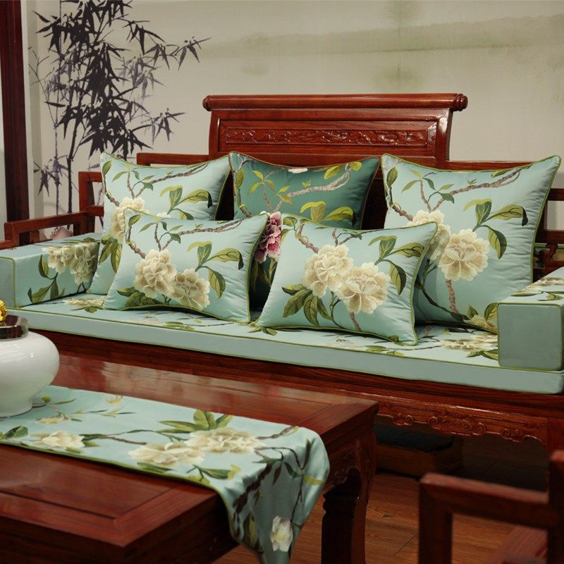 新古典红木沙发坐垫中式实木家具圈椅垫靠垫罗汉床垫子五件套定做