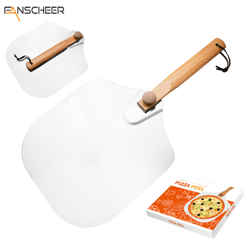 披萨铲折叠铝披萨铲PIZZA 木柄铝披萨铲烘焙铲披萨转移烘焙厨具