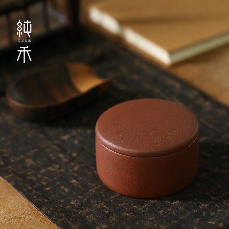 宜兴紫砂茶叶罐防潮密封罐普洱家用小号带盖储茶罐陶瓷醒茶罐茶仓