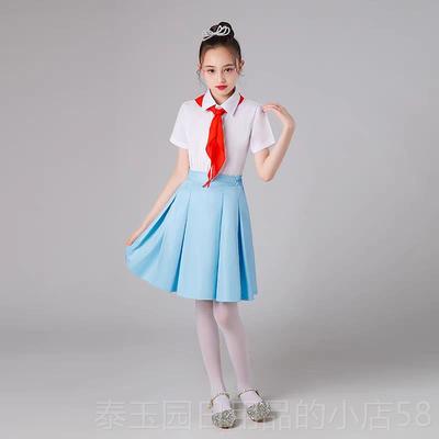 高档一儿童大合六服演出中小学生红色诗歌朗诵比赛表演服装毕唱业