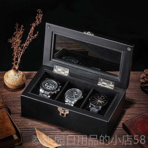 高档雅格手表盒木质玻璃天窗表盒子三装手串链展示式箱藏收纳首饰