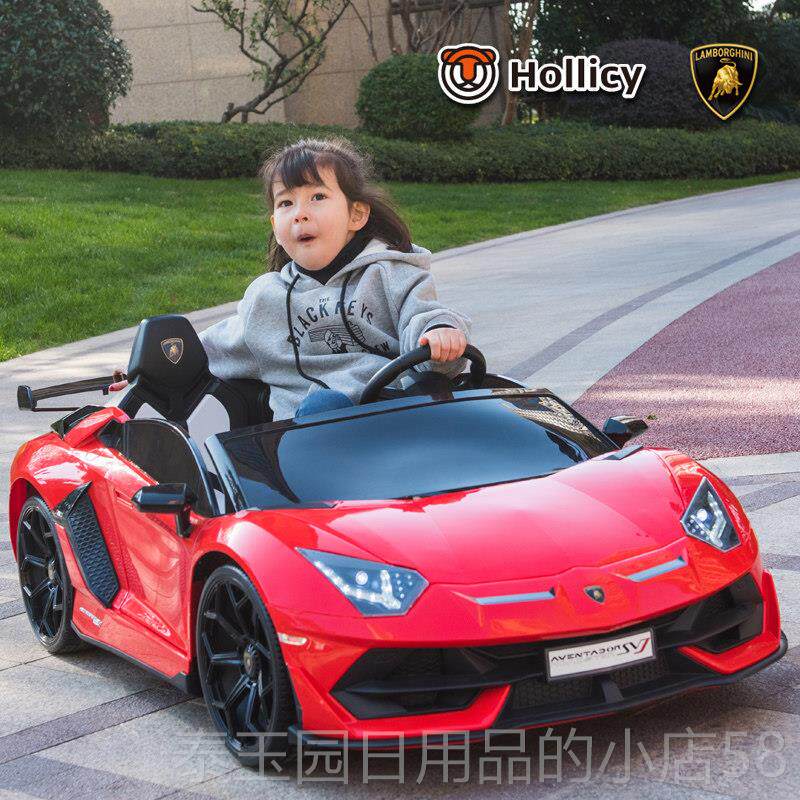 高档正版基尼兰aentador svjv漂移双座儿童电动车遥控宝宝童车台