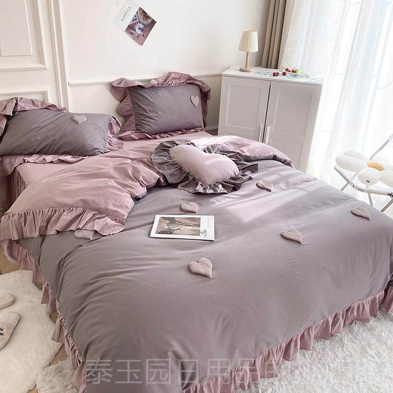 高档少公主床上四件套斜纹纯棉床裙全棉被套夏季网红套ins女床品
