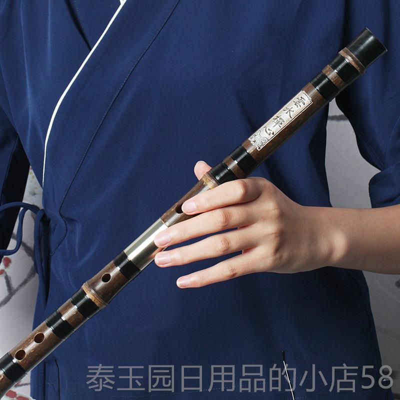 高档伶吟两节紫竹笛子演乐器C成专业D学初奏E精制古风人横曲玉笛
