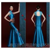 高档202新娘款 鱼尾旗袍会聚会主持人晚礼 宴新敬酒服结婚复2古长款