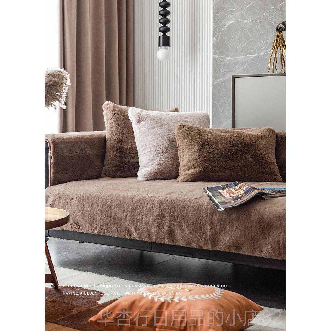 正品皮草发垫发加冬款沙高级撸猫感沙套罩巾冬季兔兔毛厚绒防滑坐