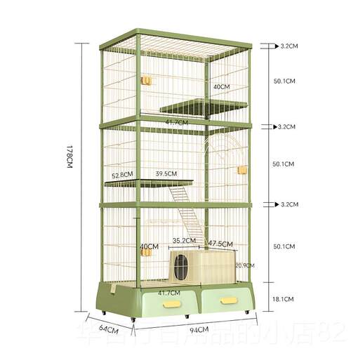 正品占猫笼室子家用小户型猫别墅一体猫房屋自带猫厕猫窝猫猫咪内