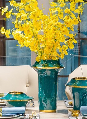 欧式陶瓷花瓶摆件客厅插花电视柜玄关家居餐桌干花插花装饰品