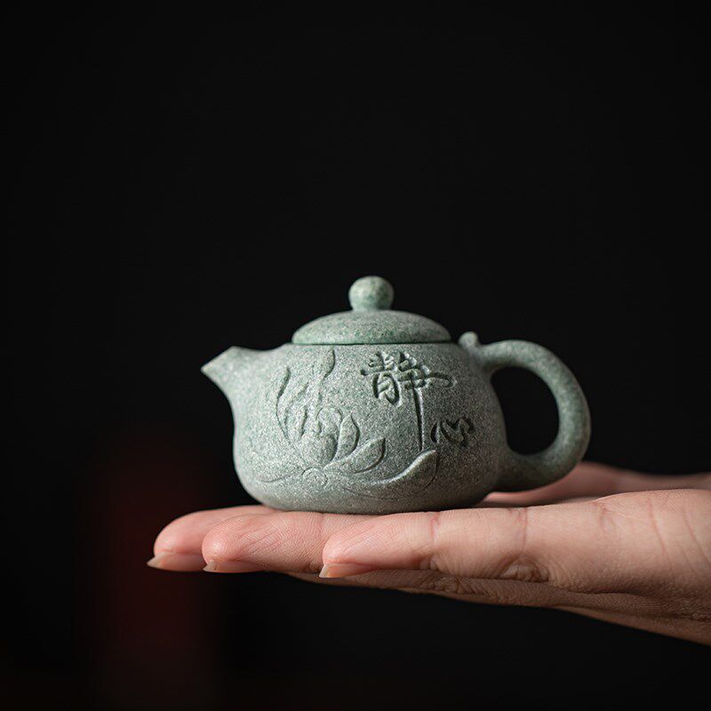 创意青砂石小壶茶宠可养精品迷你摆件壶小号功夫茶具袖珍指尖壶
