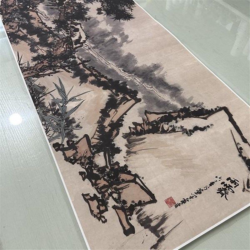 潘天寿国画雨霁复古书画真迹微喷仿古画芯装裱客厅玄关挂画装饰画,家居饰品,国画,淘宝优惠券,粉丝福利购,淘宝优惠卷
