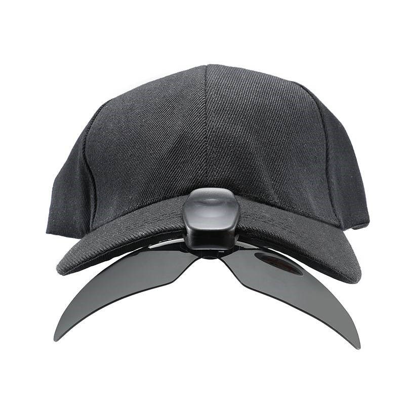 新款偏光墨镜夹片高清钓鱼眼镜男士夜视驾驶大框可上翻帽夹太阳镜