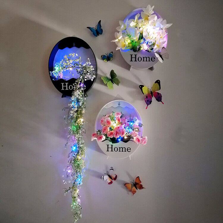 创意墙上花盆仿真花墙壁花篮房屋阳台绿植幼儿园墙面装饰餐厅挂饰