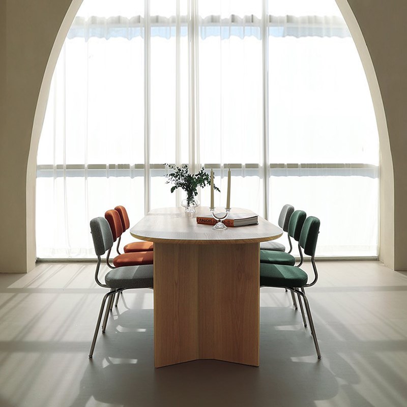 惠宜 侘寂风实木岩板餐桌椅现代简约家用小户型桌子原木饭桌