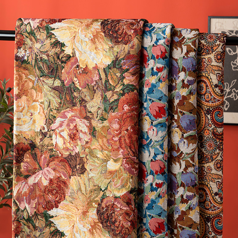 沙发布料面料零剪手工抱枕桌布沙发套自己做提花涤棉布料花卉