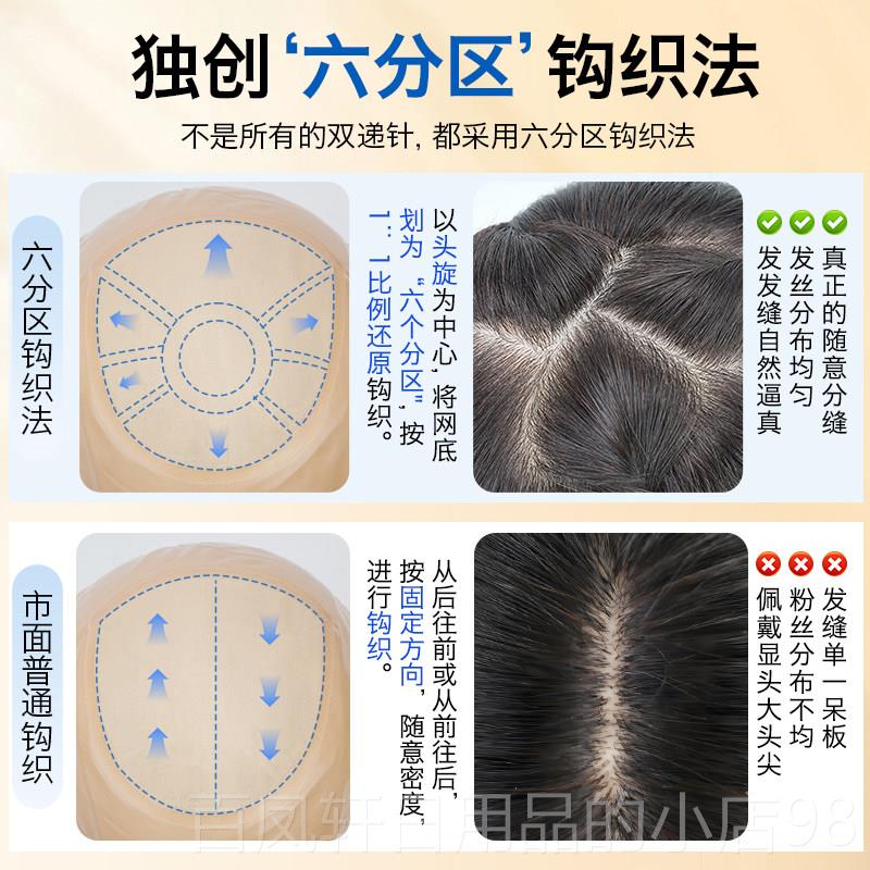 高档美禾量 双递针手织片头顶补发片 真发假发女无痕假发增发蓬松图片