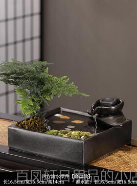 高档貔貅室招财件流水喷泉循环水客厅办公桌面茶台装饰开 乔业迁