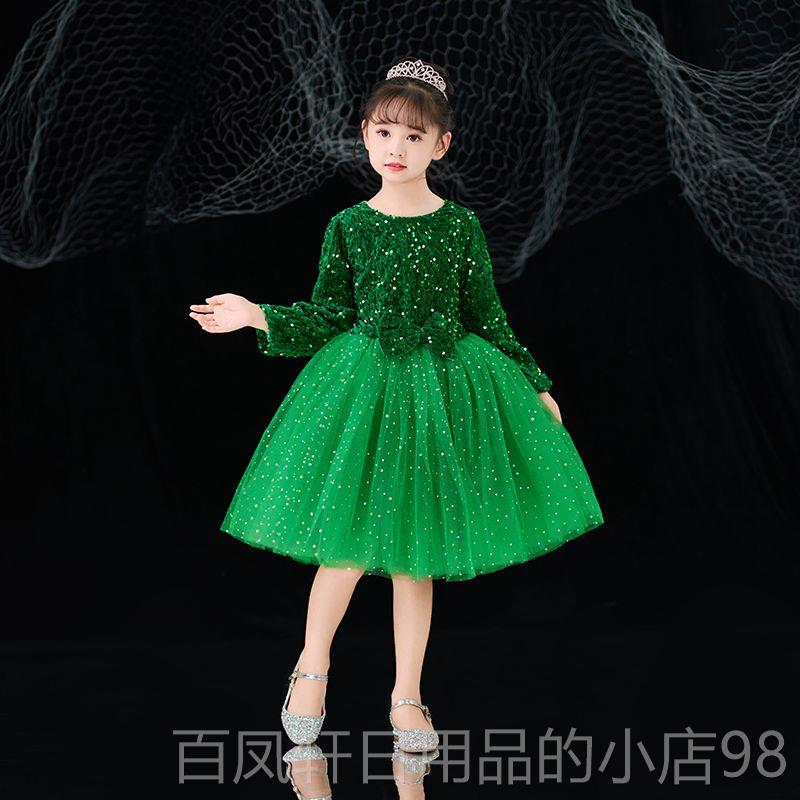 高档元旦袖裙儿童演出蓬长男女童蓬主持人礼服大合唱幼儿园朗诵表图片