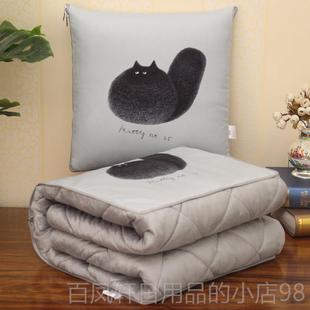 高档抱枕被子两子用加厚纯抱枕汽车空调办被靠垫色公室午睡毛毯靠