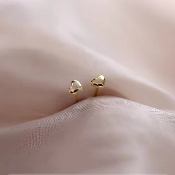 小麋人925爱心小巧睡觉不用摘纯银耳环2025耳钉女耳饰韩网红气质