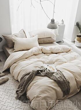 高档晚床安猫极上用品四件套全棉纯棉网床红款简被单ins北欧风简