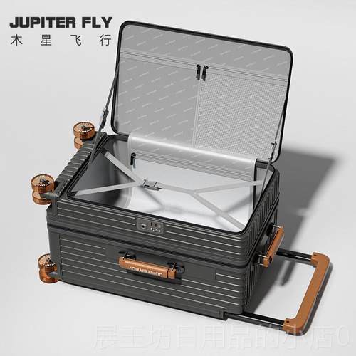 正品侧开盖旅行箱拉宽杆铝框女24寸容量可扩展密码箱男行李箱大生