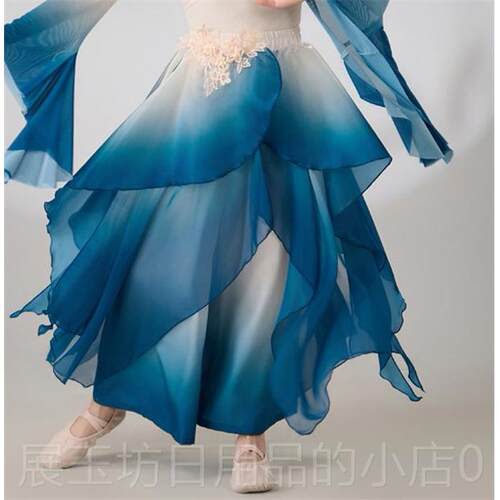 正品蹈儿童典舞服飘古逸纱衣中出国舞练功服艺考剧目演服民族扇子