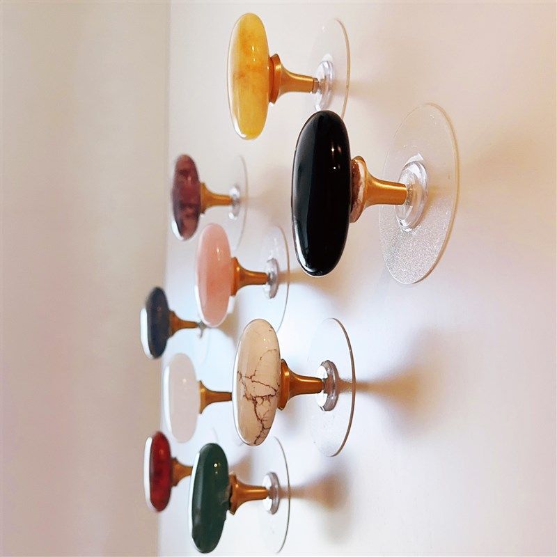 免打孔挂钩无痕水晶原石黄铜拉手抽屉衣柜橱柜门把手墙壁艺术装饰,家居饰品,装饰挂钩,淘宝优惠券,粉丝福利购,淘宝优惠卷