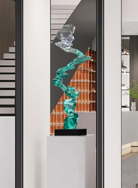 客厅桌面客厅玄关透明树脂抽象雕塑售楼处门厅柜装饰品工艺品摆件