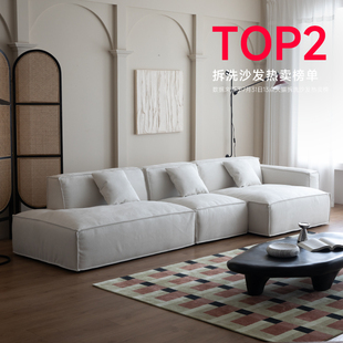 法兰丝温妮沙发布艺法式白色奶油风客厅异形转角豆腐块可拆洗模块