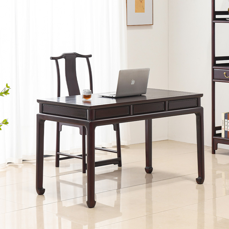 赞比亚血檀书桌画案明式实木书法桌红木中式原木书房写字台办公桌