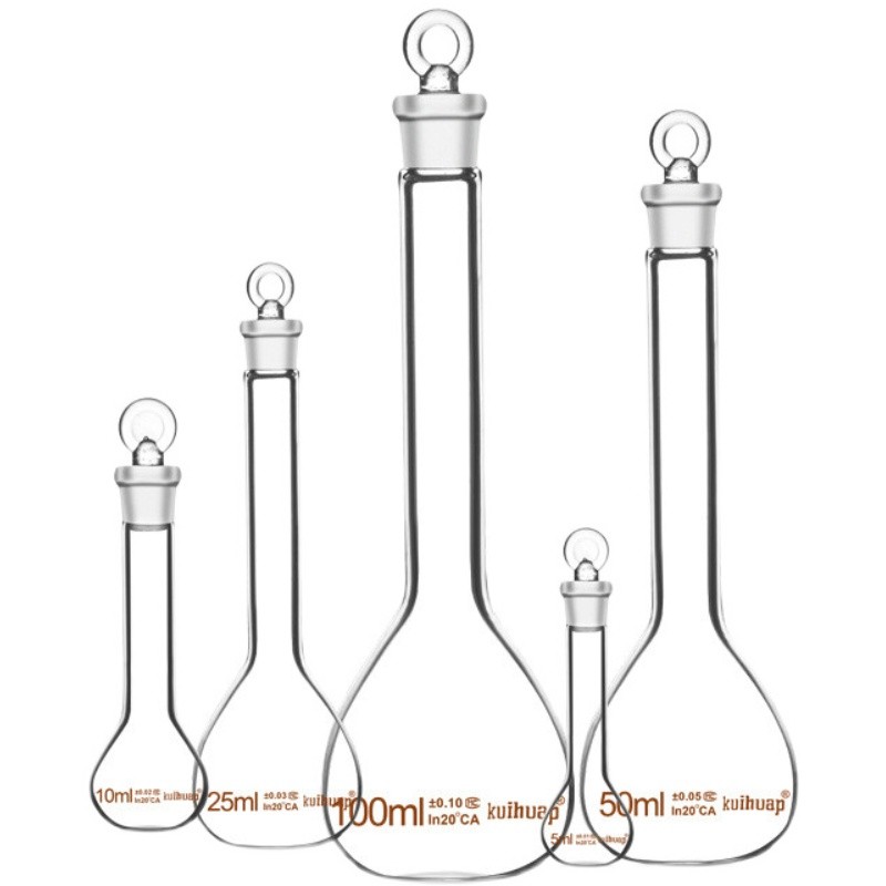 实验室 A级容量瓶 5/10/25/50/100/250/500/1000ml玻璃量瓶带刻度