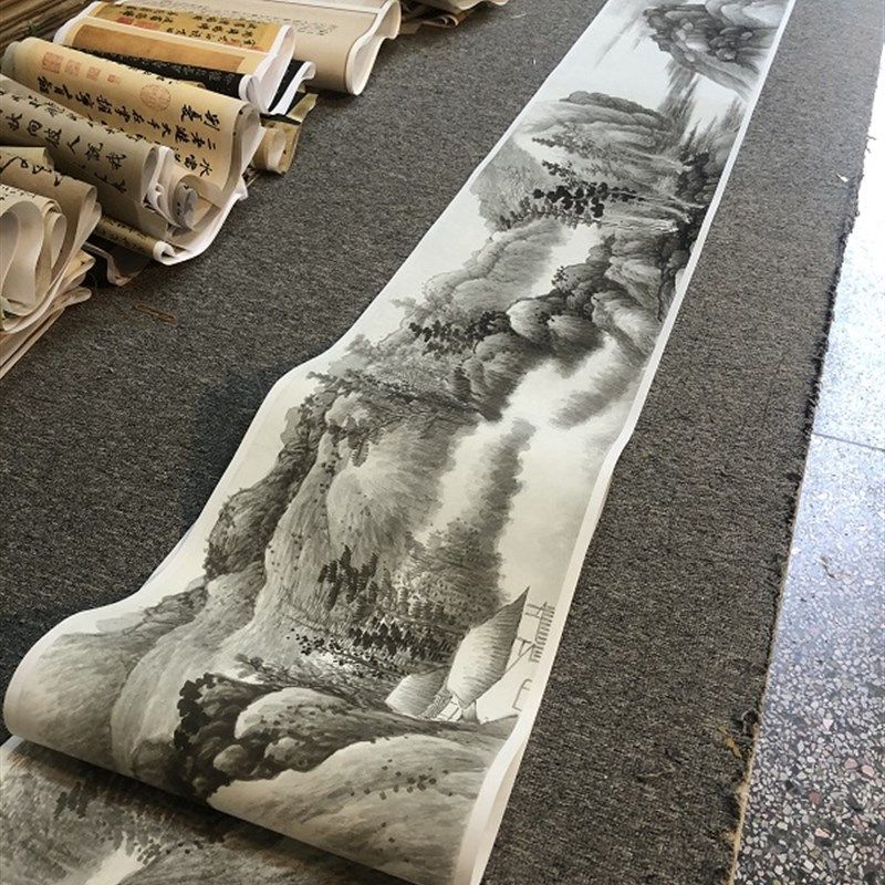 名画复制品龚贤山水图卷写意水墨山水画国画艺术微喷临摹装饰画