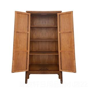 高档采木购产老品新中式实面，柜，明式圆角柜黑胡桃立式柜，榆树