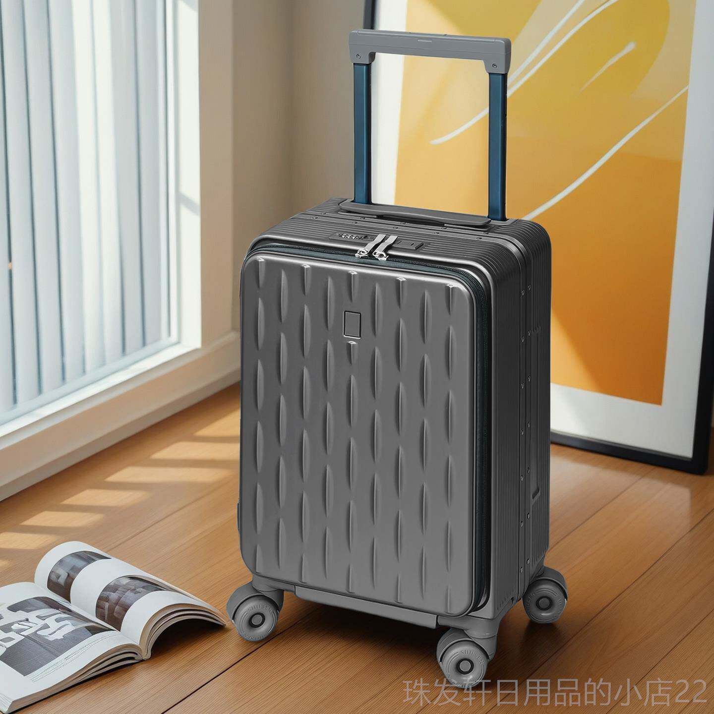 高档都成货发大容量5行李箱男202新款侧前开 盖旅行箱女24寸拉杆