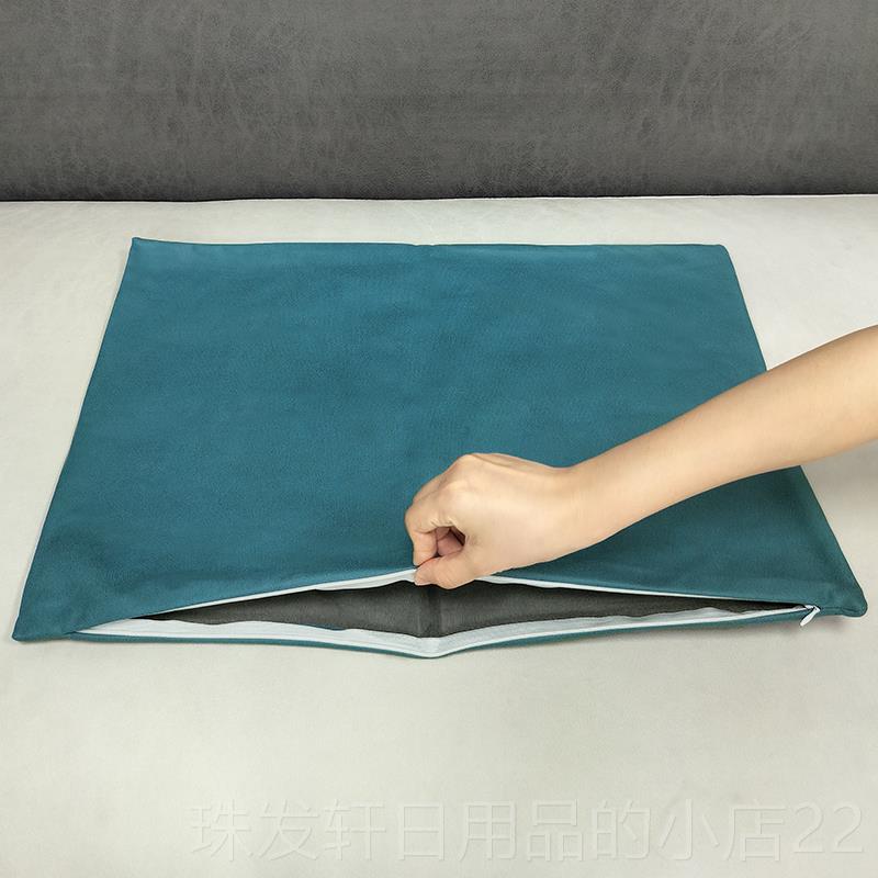 高档长方形科技客布抱枕厅沙发靠靠背长条腰垫枕靠皮质枕套枕罩不