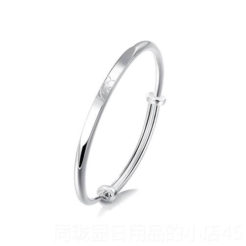 正品c手lect珂里小熊维尼银镯礼女纯银年轻款99足银镯子银饰品生