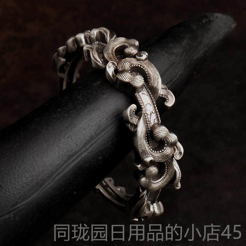 正品蒙客送原创银手镯侣纯银个性银镯子男女款人节情礼情物女友民