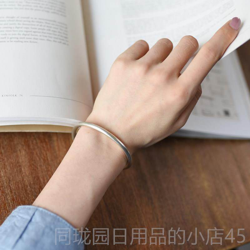 正品999银手工开口刻实心复古文艺圆足纯手镯字定制,饰品/流行首饰/时尚饰品新,手镯,淘宝优惠券,粉丝福利购,淘宝优惠卷