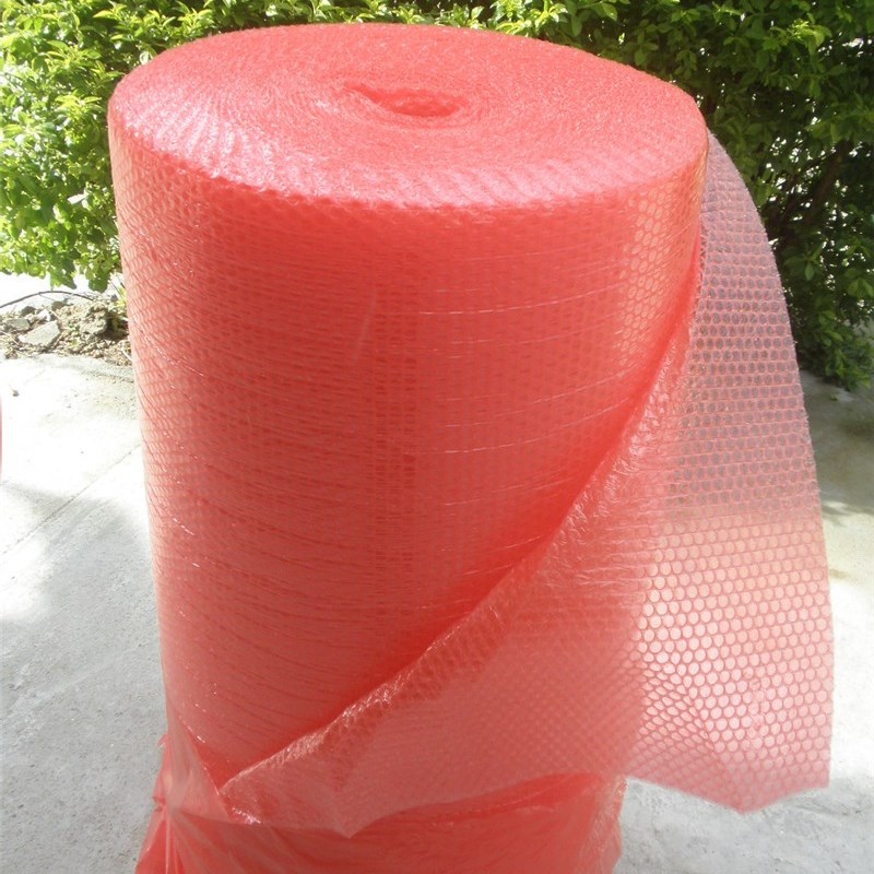 红色防静电气泡膜防震包装膜泡泡棉气泡袋加厚宽1米长60米可裁剪