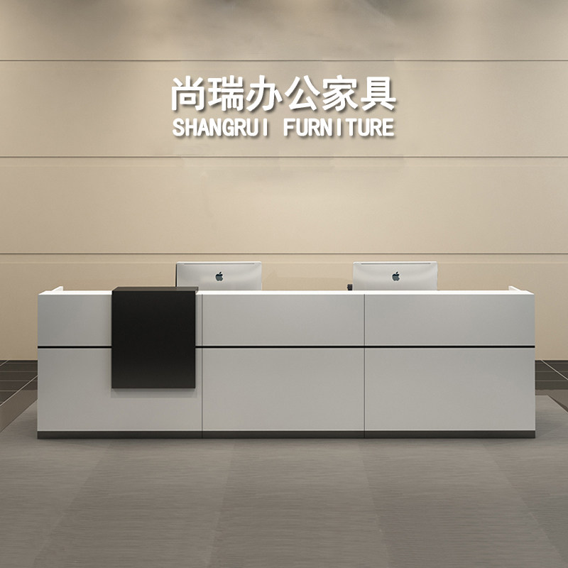 现代简约前台接待台公司迎宾服务台咨询办公桌小吧台桌收银台柜台