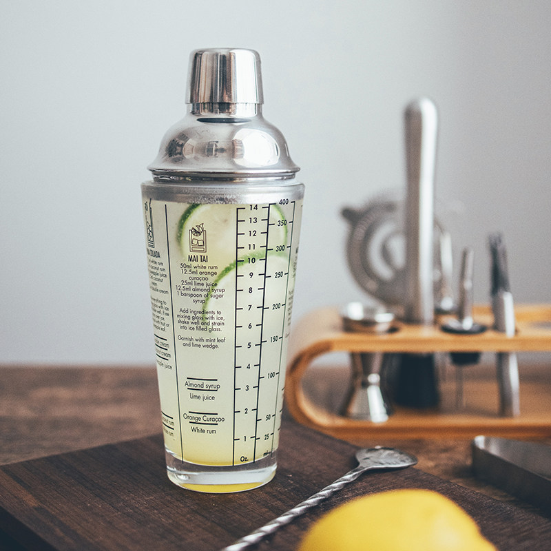 半宅雪克壶调酒套装DIY柠檬茶工具鸡尾酒冰饮奶茶制作玻璃手摇杯